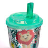 CUP80_004 Shatter Resistant Double Walled Cup with Lid and Straw - Zooniverse