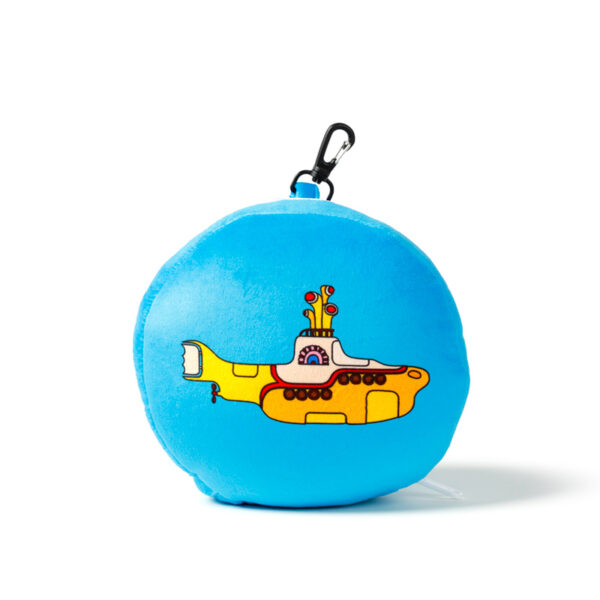 CUSH261_004 Yellow Submarine Relaxeazzz Plush Round Travel Pillow & Eye Mask Set