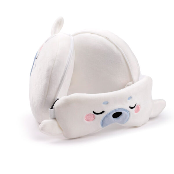 CUSH349_003 Relaxeazzz Travel Pillow & Eye Mask - Kai the Seal