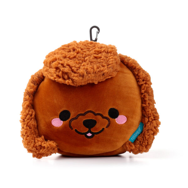 CUSH351_004 Relaxeazzz Travel Pillow & Eye Mask - Gigi the Toy Poodle