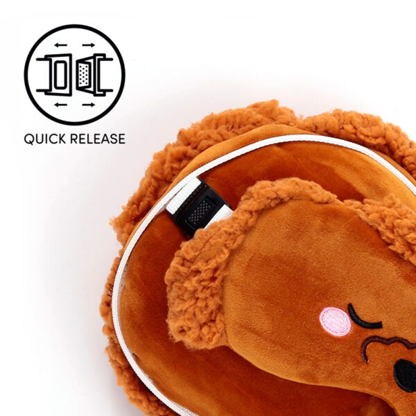 CUSH351_005 Relaxeazzz Travel Pillow & Eye Mask - Gigi the Toy Poodle