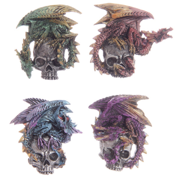 DRG330_001 Gothic Dragon Skull Magnet