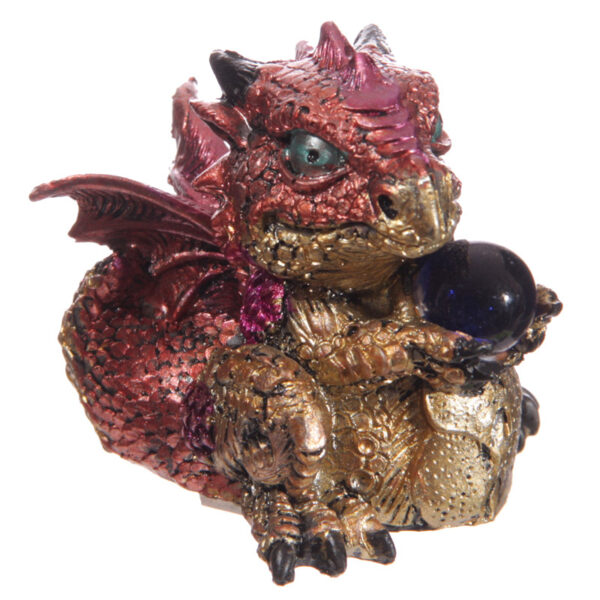 DRG377_004 Baby Crystal Ball Cute Dragon Figurine