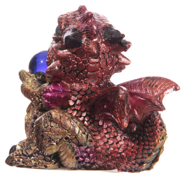 DRG377_005 Baby Crystal Ball Cute Dragon Figurine