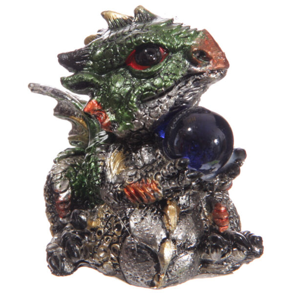 DRG377_006 Baby Crystal Ball Cute Dragon Figurine