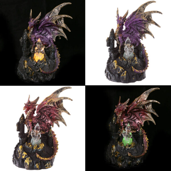 DRG385_001 LED Crystal Castle Collectable Dragon Figurine