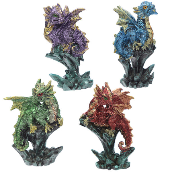 DRG427_001 Rock Crystal Enchanted Nightmare Dragon Figurine