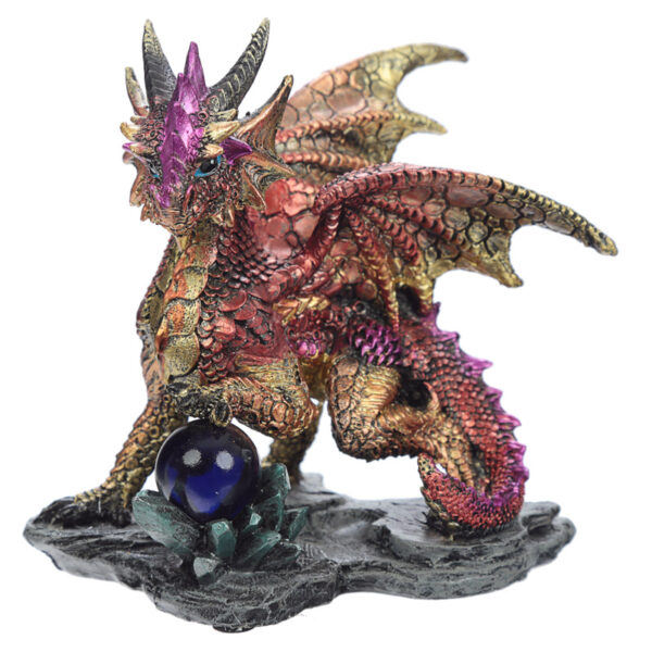 DRG428_002 Crystal Rock Soothsayer Enchanted Nightmare Dragon Figurine