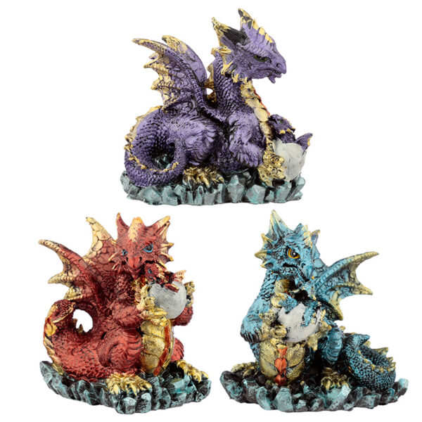 DRG451_001 Mother and Hatching Baby Elements Dragon Figurine