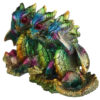 DRG469_002 Hear No See No Speak No Metallic Rainbow Dragon Figurine