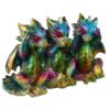 DRG469_004 Hear No See No Speak No Metallic Rainbow Dragon Figurine