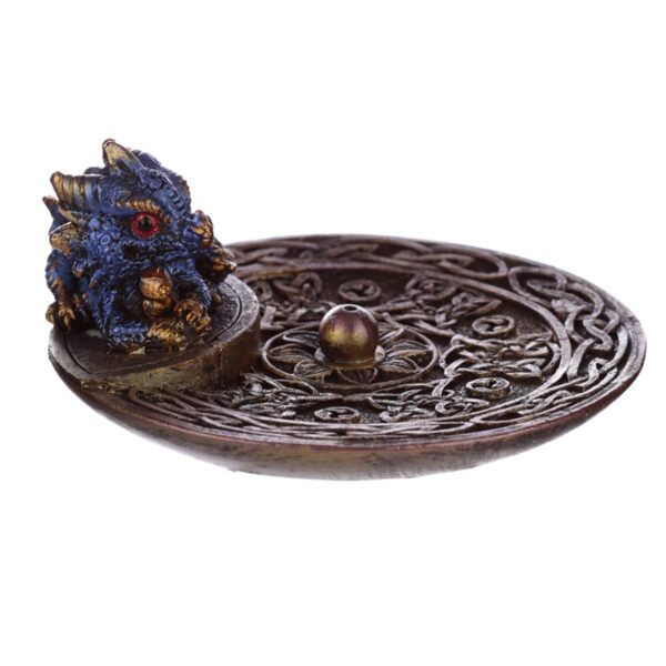 DRG485_003 Elements Baby Dragon Celtic Incense Stick Burner Dish