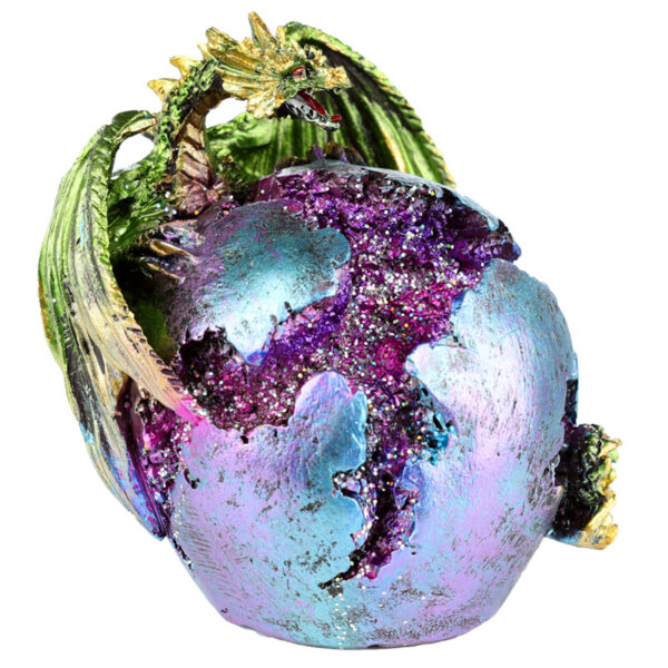 DRG501_010 Geode Egg LED Dark Legends Dragon Figurine