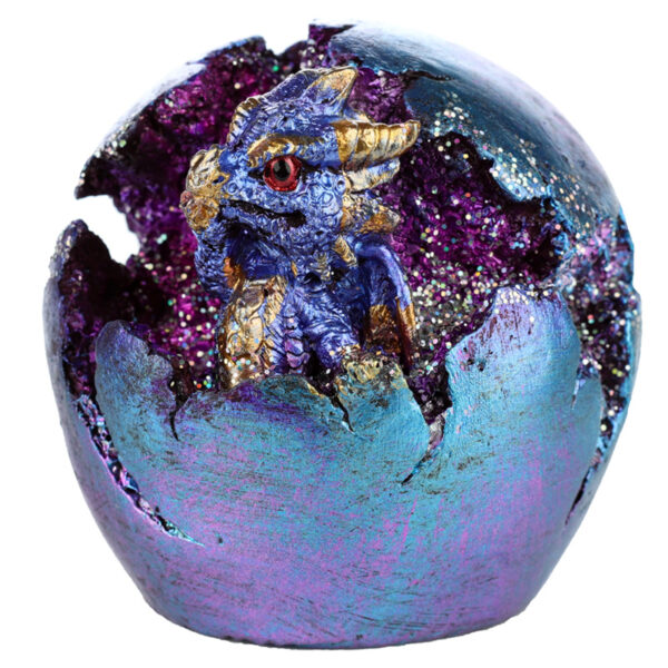 DRG504_003 Geode Hatching Egg LED Baby Dragon Figurine