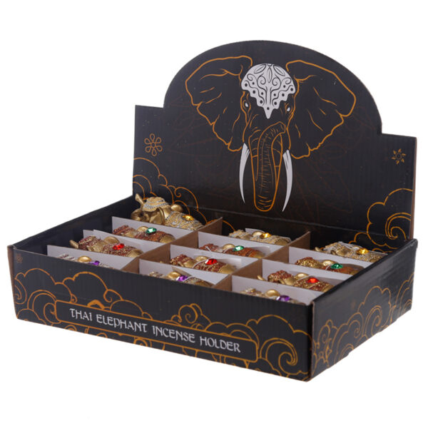 ELE08_010 Cute Mini Collectable Elephant Incense Stick Holder