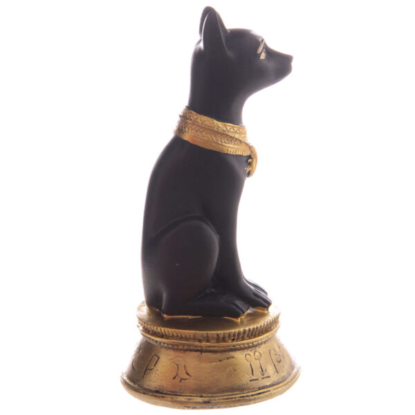 ESP10_004 Decorative Small Black and Gold Bast Egyptian Figurine
