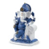 Decorative White & Blue Thai Buddha - Meditation