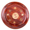 IF166_001 Decorative Sheesham Wood Round Yin Yang Ashcatcher