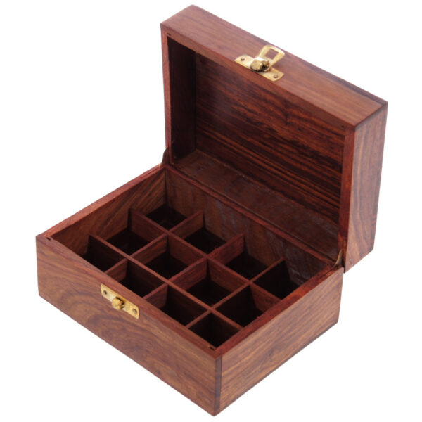 IF188_004 Decorative Sheesham Wood Carved Compartment Box Medium