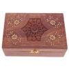 IF192_003 Decorative Sheesham Wood Floral Compartment Box Large