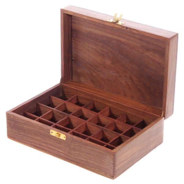 IF192_004 Decorative Sheesham Wood Floral Compartment Box Large