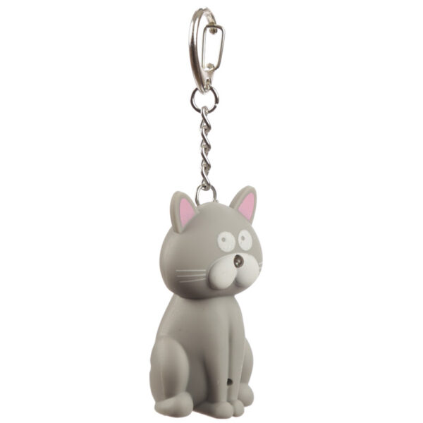 KEY104_007 LED Light & Sound Keyring - Meowing Cat