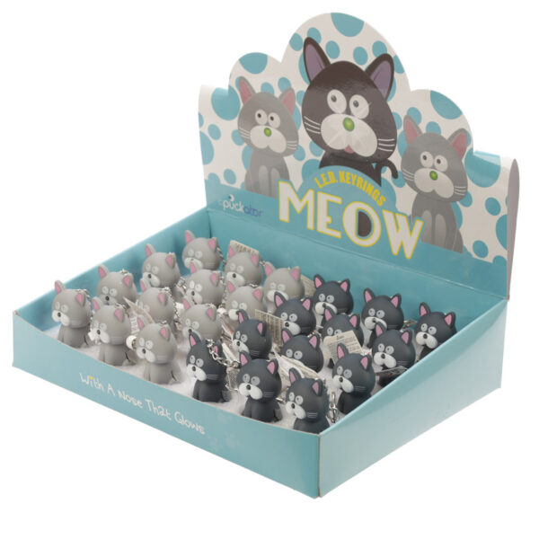 KEY104_009 LED Light & Sound Keyring - Meowing Cat