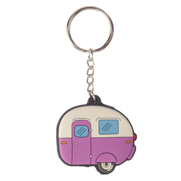 KEY129_002 PVC Keyring - Caravan Key Cover