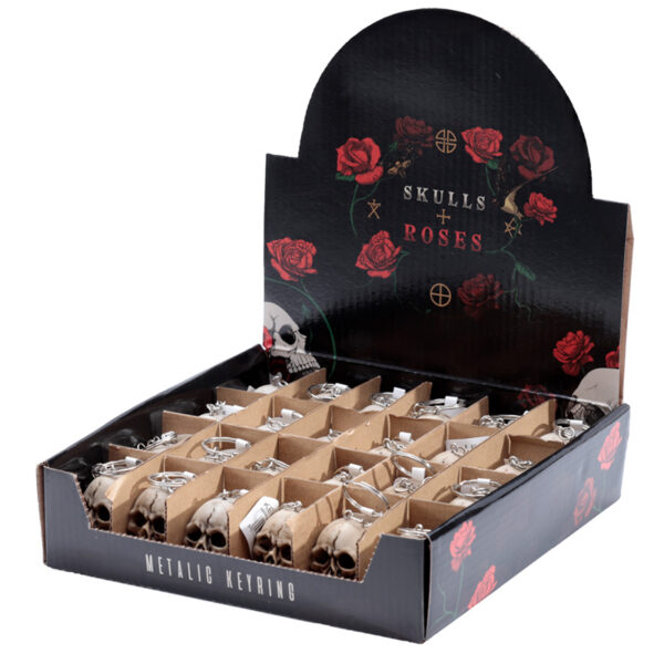 KEY171_008 Novelty Keyring - Skulls and Roses Skull with Rose
