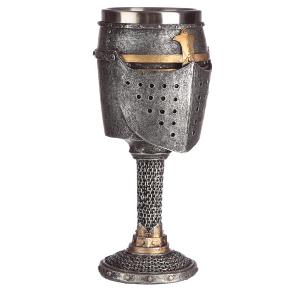 KN187_004 Collectable Decorative Medieval Helmet and Chain Mail Goblet
