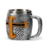 KN213_003 Decorative Tankard - Silver and Gold Medieval Knight