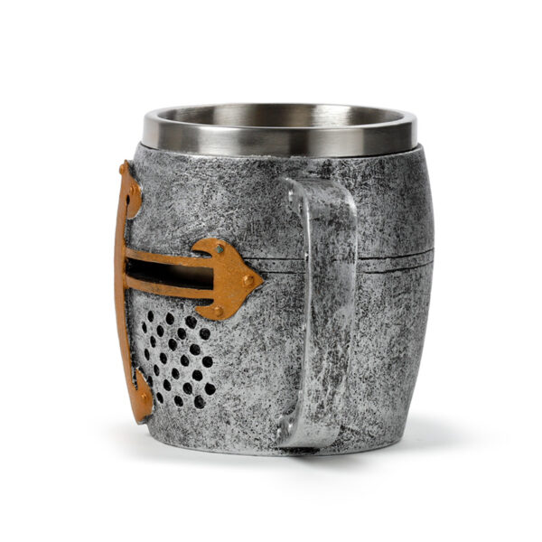 KN213_004 Decorative Tankard - Silver and Gold Medieval Knight
