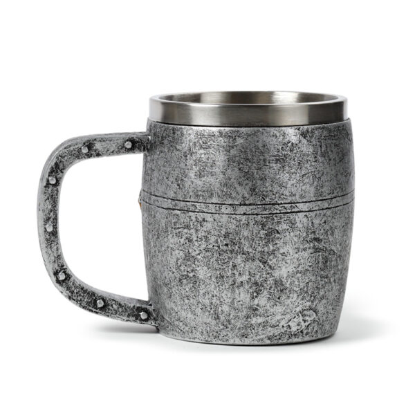KN213_005 Decorative Tankard - Silver and Gold Medieval Knight
