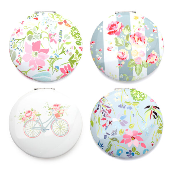 MIRR64_001 Compact Mirror - Julie Dodsworth Pink Floral