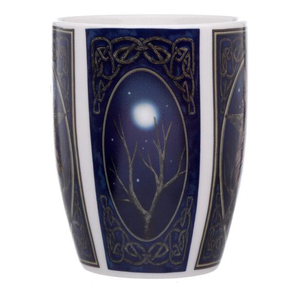 MULP05_003 Porcelain Mug - Fantasy Wolf Head Design