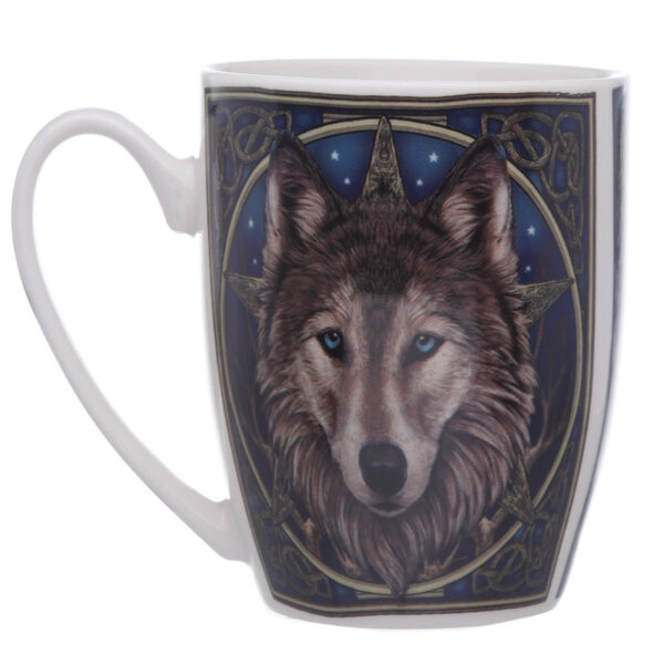MULP05_004 Porcelain Mug - Fantasy Wolf Head Design