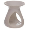 OB115B_003 Simple Abstract High Gloss White Ceramic Oil and Wax Burner