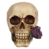 SK123B_007 Gothic Skull Decoration with Purple Roses
