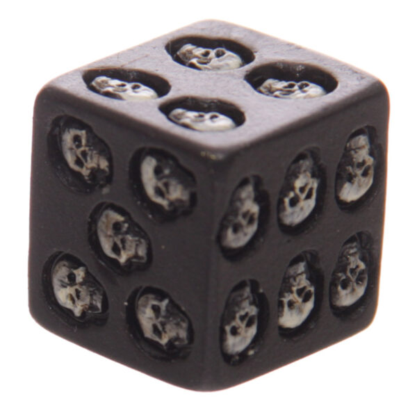 SK200_003 Set of 5 Black Skull Dice