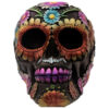 SK278_003 Gothic Metallic Day of the Dead Flower Skull Decoration