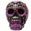 SK278_007 Gothic Metallic Day of the Dead Flower Skull Decoration