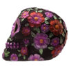 SK278_009 Gothic Metallic Day of the Dead Flower Skull Decoration