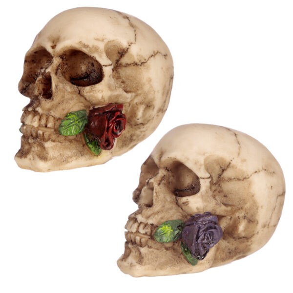 SK289_001 Gothic Skulls and Roses Ornament