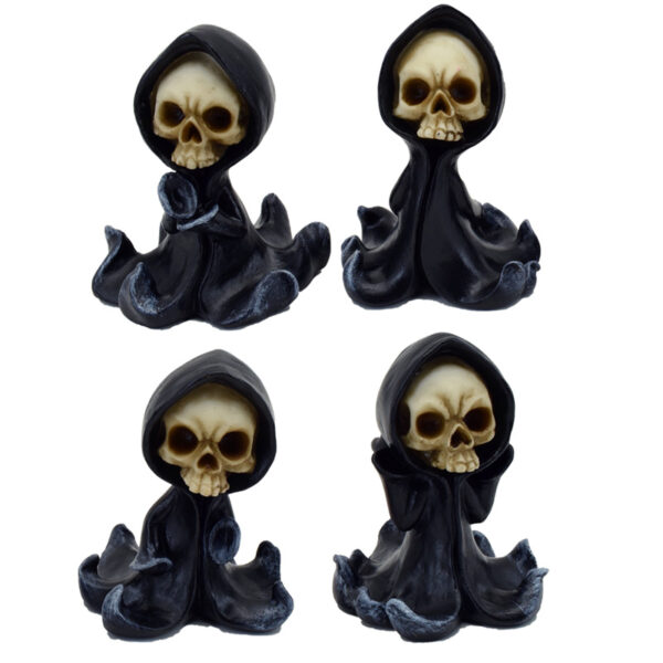 SK359_001 Decorative Ornament - The Reaper Mini Skull