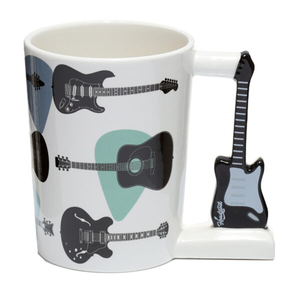 Collectable Shaped Handle Ceramic Mug - Headstock Guitar