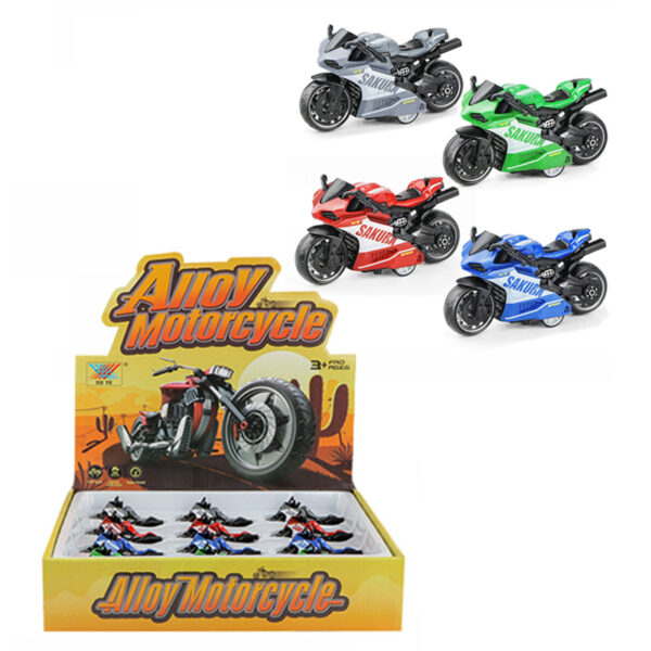 TY939_001 Pull Back Action Toy - Motorbike Car