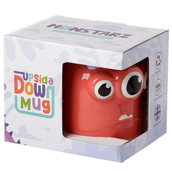 Novelty Upside Down Ceramic Mug - Red Monstarz Monster
