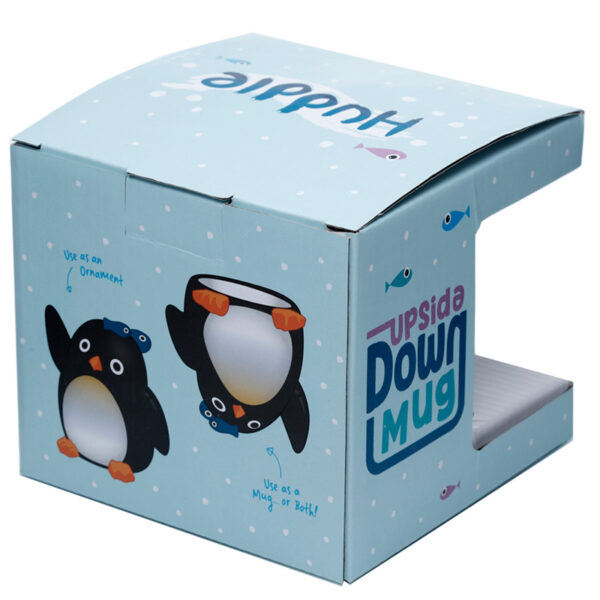 Novelty Upside Down Ceramic Mug - Huddle Penguin