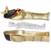 Gold Egyptian Anubis Sarcophagus Trinket Box with Mummy