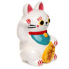 Collectable Ceramic White Maneki Neko Lucky Cat Money Box